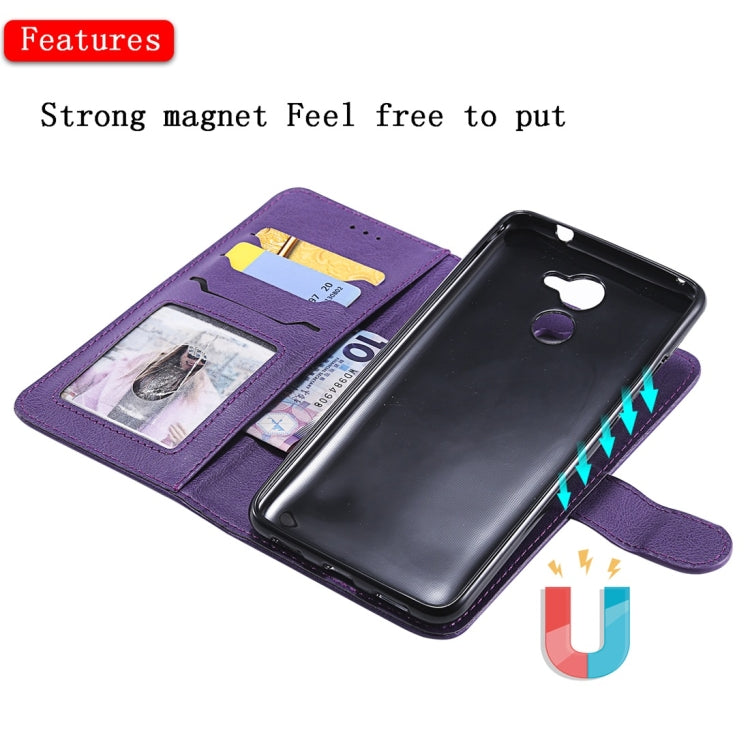 For Huawei Y7 Prime Solid Color Horizontal Flip Protective Case with Holder & Card Slots & Wallet & Photo Frame & Lanyard