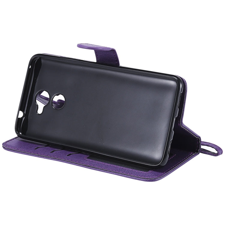 For Huawei Y7 Prime Solid Color Horizontal Flip Protective Case with Holder & Card Slots & Wallet & Photo Frame & Lanyard