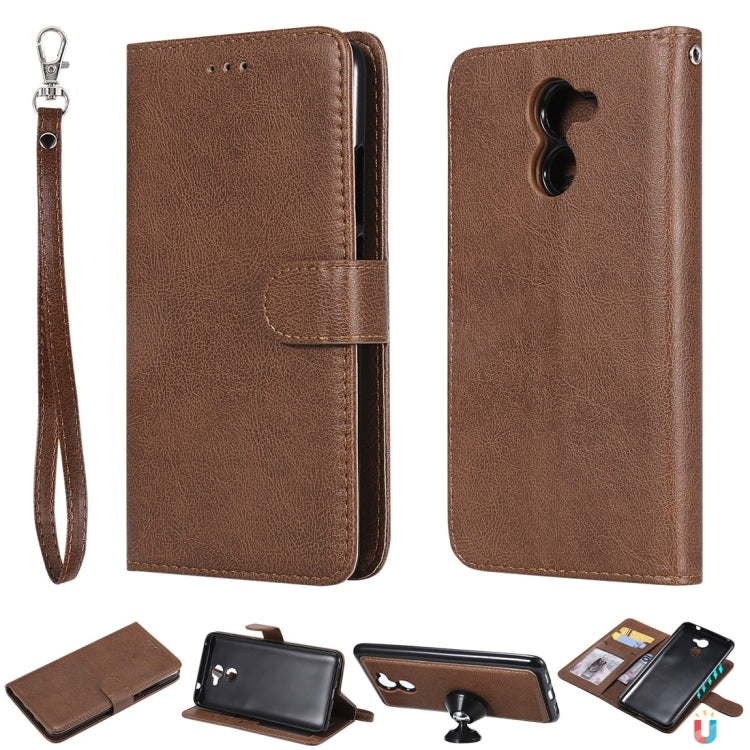 For Huawei Y7 Prime Solid Color Horizontal Flip Protective Case with Holder & Card Slots & Wallet & Photo Frame & Lanyard