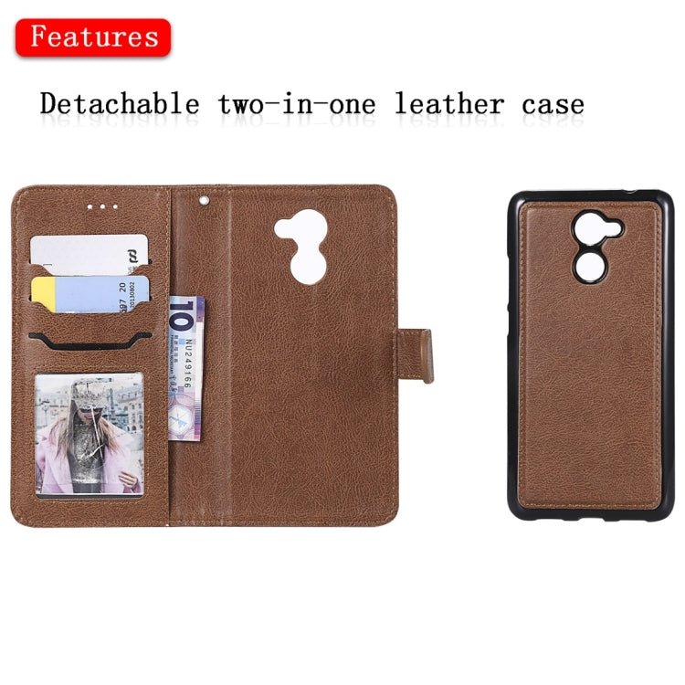 For Huawei Y7 Prime Solid Color Horizontal Flip Protective Case with Holder & Card Slots & Wallet & Photo Frame & Lanyard
