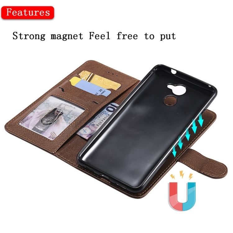 For Huawei Y7 Prime Solid Color Horizontal Flip Protective Case with Holder & Card Slots & Wallet & Photo Frame & Lanyard