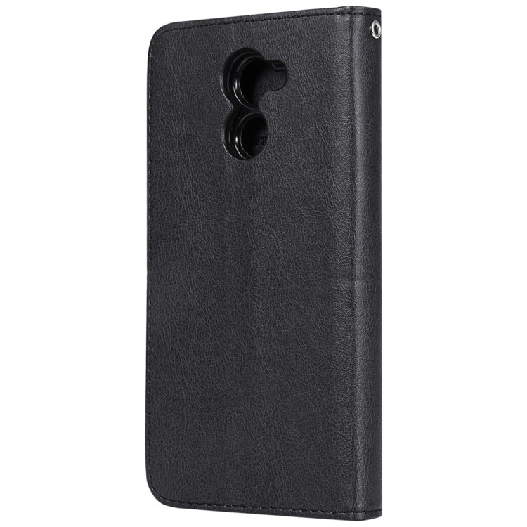 For Huawei Y7 Prime Solid Color Horizontal Flip Protective Case with Holder & Card Slots & Wallet & Photo Frame & Lanyard