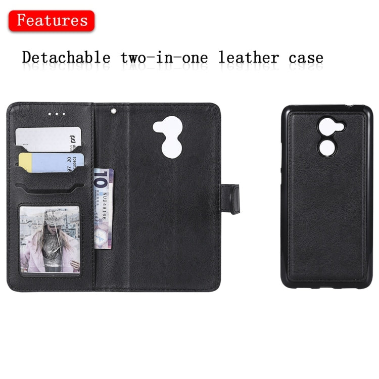 For Huawei Y7 Prime Solid Color Horizontal Flip Protective Case with Holder & Card Slots & Wallet & Photo Frame & Lanyard