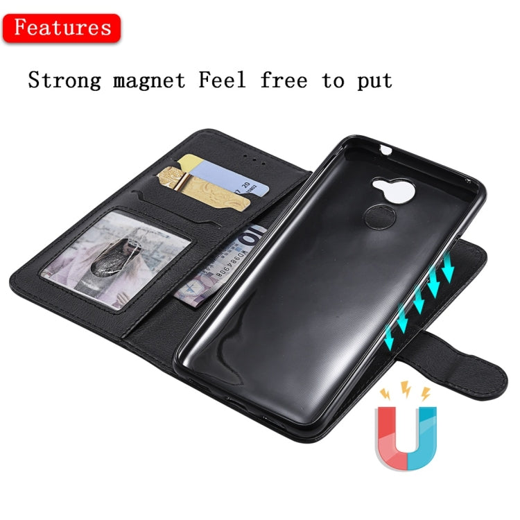 For Huawei Y7 Prime Solid Color Horizontal Flip Protective Case with Holder & Card Slots & Wallet & Photo Frame & Lanyard