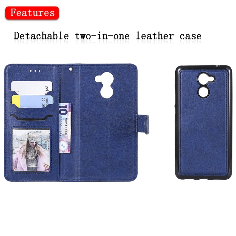 For Huawei Y7 Prime Solid Color Horizontal Flip Protective Case with Holder & Card Slots & Wallet & Photo Frame & Lanyard