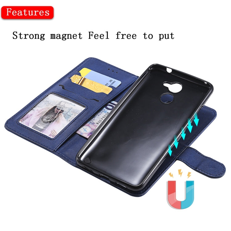 For Huawei Y7 Prime Solid Color Horizontal Flip Protective Case with Holder & Card Slots & Wallet & Photo Frame & Lanyard