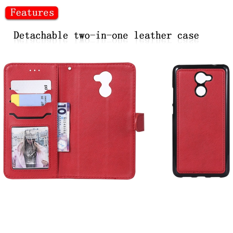 For Huawei Y7 Prime Solid Color Horizontal Flip Protective Case with Holder & Card Slots & Wallet & Photo Frame & Lanyard