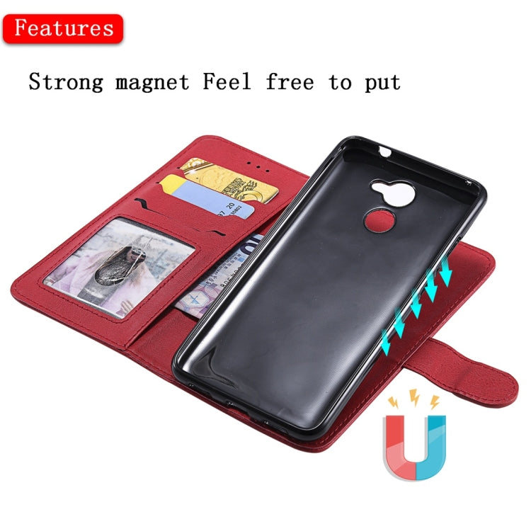 For Huawei Y7 Prime Solid Color Horizontal Flip Protective Case with Holder & Card Slots & Wallet & Photo Frame & Lanyard
