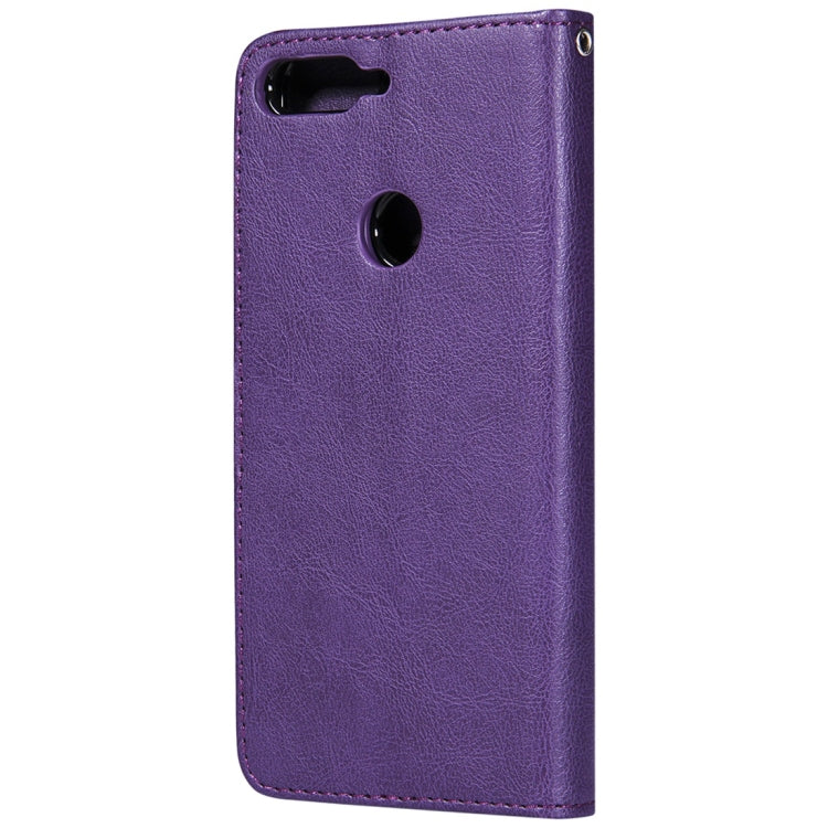 For Huawei Y7 Pro / Honor 7C Solid Color Horizontal Flip Protective Case with Holder & Card Slots & Wallet & Photo Frame & Lanyard