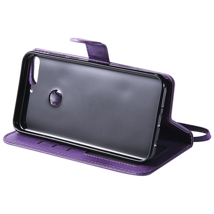 For Huawei Y7 Pro / Honor 7C Solid Color Horizontal Flip Protective Case with Holder & Card Slots & Wallet & Photo Frame & Lanyard