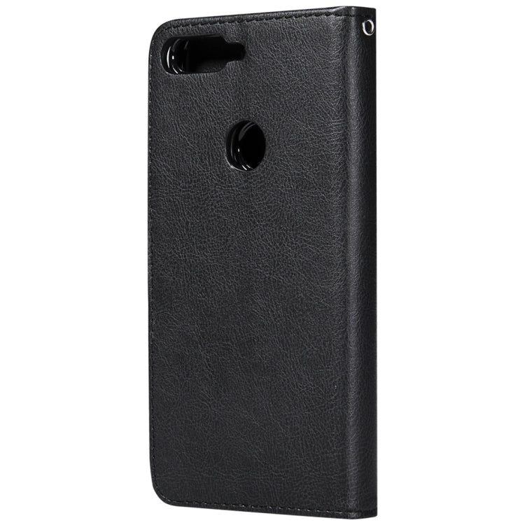 For Huawei Y7 Pro / Honor 7C Solid Color Horizontal Flip Protective Case with Holder & Card Slots & Wallet & Photo Frame & Lanyard