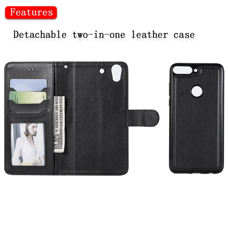 For Huawei Y7 Pro / Honor 7C Solid Color Horizontal Flip Protective Case with Holder & Card Slots & Wallet & Photo Frame & Lanyard