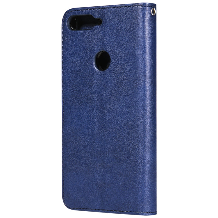 For Huawei Y7 Pro / Honor 7C Solid Color Horizontal Flip Protective Case with Holder & Card Slots & Wallet & Photo Frame & Lanyard