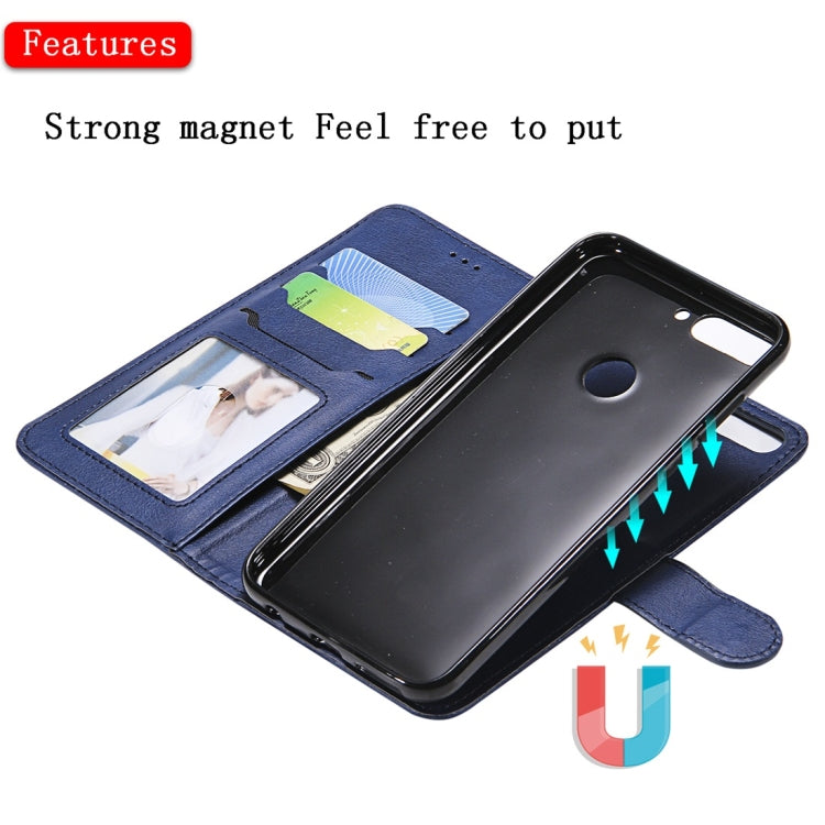 For Huawei Y7 Pro / Honor 7C Solid Color Horizontal Flip Protective Case with Holder & Card Slots & Wallet & Photo Frame & Lanyard