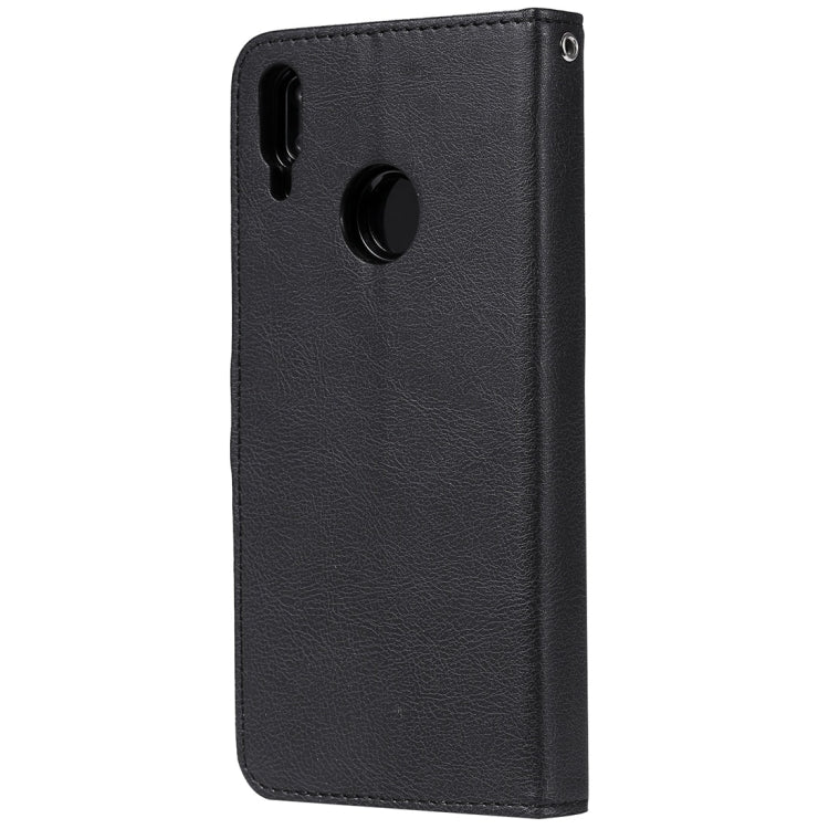 For Huawei Enjoy 9 / Y7 (2019) Solid Color Horizontal Flip Protective Case with Holder & Card Slots & Wallet & Photo Frame & Lanyard