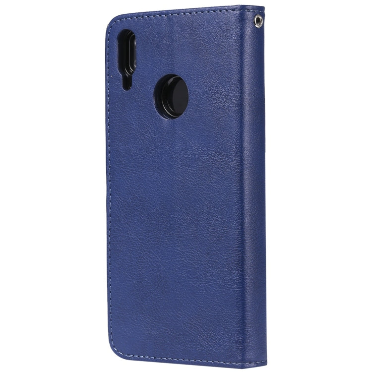 For Huawei Enjoy 9 / Y7 (2019) Solid Color Horizontal Flip Protective Case with Holder & Card Slots & Wallet & Photo Frame & Lanyard