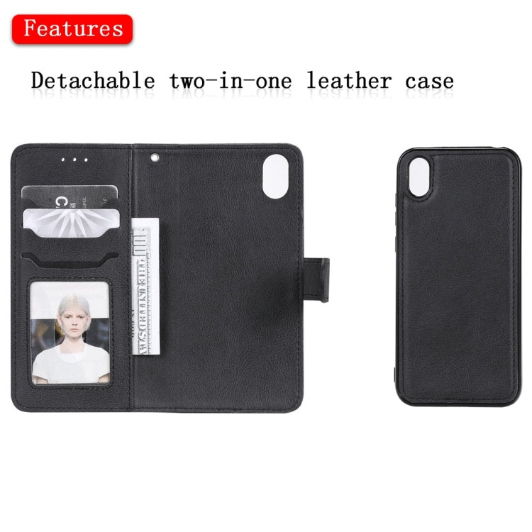 For Huawei Honor 8s / Y5 (2019) Solid Color Horizontal Flip Protective Case with Holder & Card Slots & Wallet & Photo Frame & Lanyard