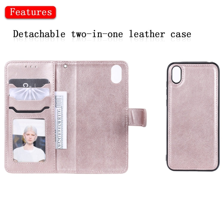 For Huawei Honor 8s / Y5 (2019) Solid Color Horizontal Flip Protective Case with Holder & Card Slots & Wallet & Photo Frame & Lanyard