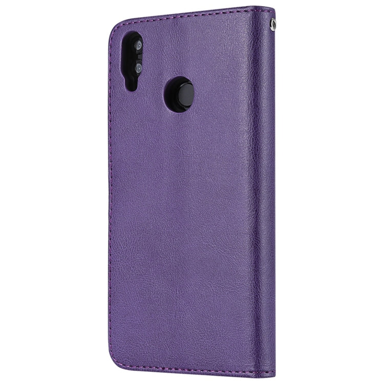 For Huawei Honor 8X Solid Color Horizontal Flip Protective Case with Holder & Card Slots & Wallet & Photo Frame & Lanyard