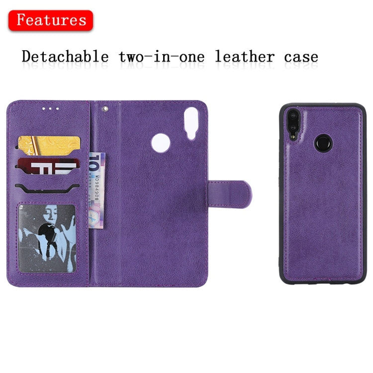 For Huawei Honor 8X Solid Color Horizontal Flip Protective Case with Holder & Card Slots & Wallet & Photo Frame & Lanyard