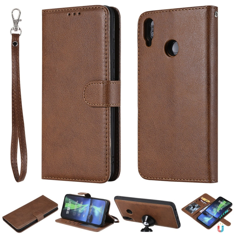 For Huawei Honor 8X Solid Color Horizontal Flip Protective Case with Holder & Card Slots & Wallet & Photo Frame & Lanyard