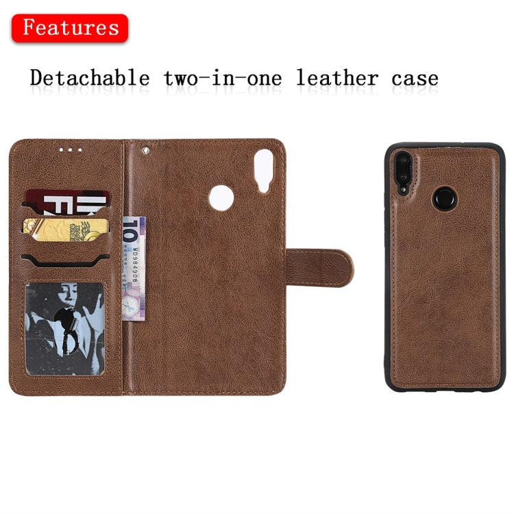 For Huawei Honor 8X Solid Color Horizontal Flip Protective Case with Holder & Card Slots & Wallet & Photo Frame & Lanyard
