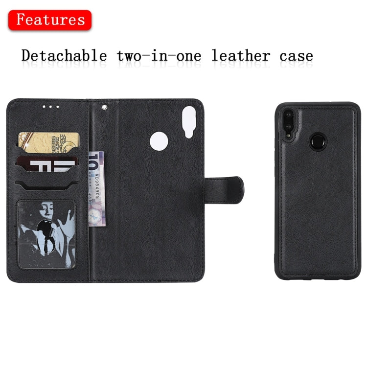 For Huawei Honor 8X Solid Color Horizontal Flip Protective Case with Holder & Card Slots & Wallet & Photo Frame & Lanyard