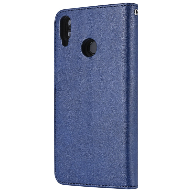 For Huawei Honor 8X Solid Color Horizontal Flip Protective Case with Holder & Card Slots & Wallet & Photo Frame & Lanyard