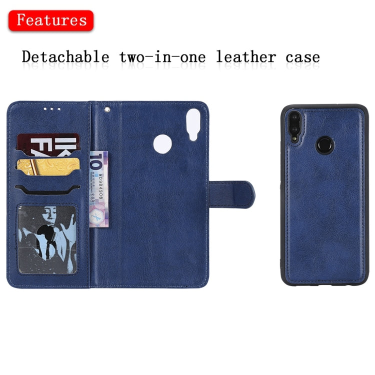 For Huawei Honor 8X Solid Color Horizontal Flip Protective Case with Holder & Card Slots & Wallet & Photo Frame & Lanyard