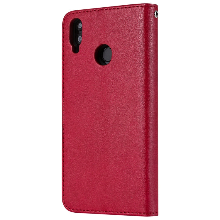 For Huawei Honor 8X Solid Color Horizontal Flip Protective Case with Holder & Card Slots & Wallet & Photo Frame & Lanyard
