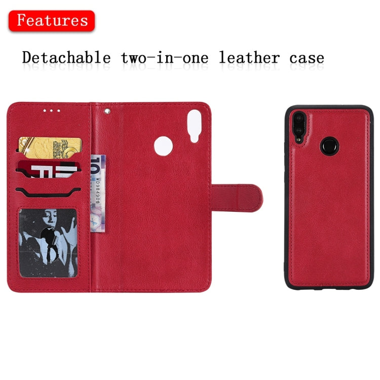For Huawei Honor 8X Solid Color Horizontal Flip Protective Case with Holder & Card Slots & Wallet & Photo Frame & Lanyard