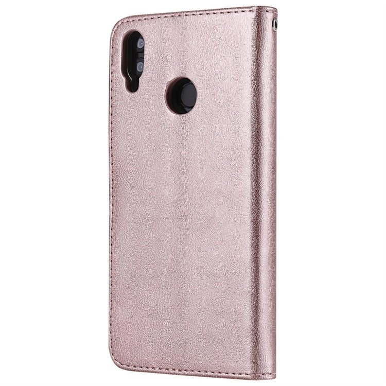 For Huawei Honor 8X Solid Color Horizontal Flip Protective Case with Holder & Card Slots & Wallet & Photo Frame & Lanyard