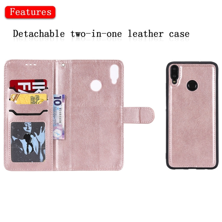 For Huawei Honor 8X Solid Color Horizontal Flip Protective Case with Holder & Card Slots & Wallet & Photo Frame & Lanyard