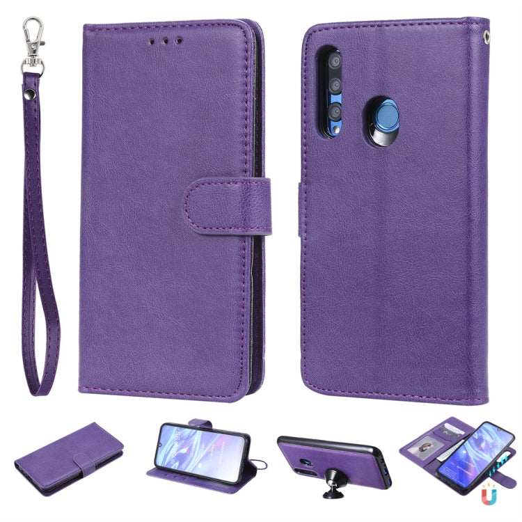 For Huawei Honor 10i Solid Color Horizontal Flip Protective Case with Holder & Card Slots & Wallet & Photo Frame & Lanyard