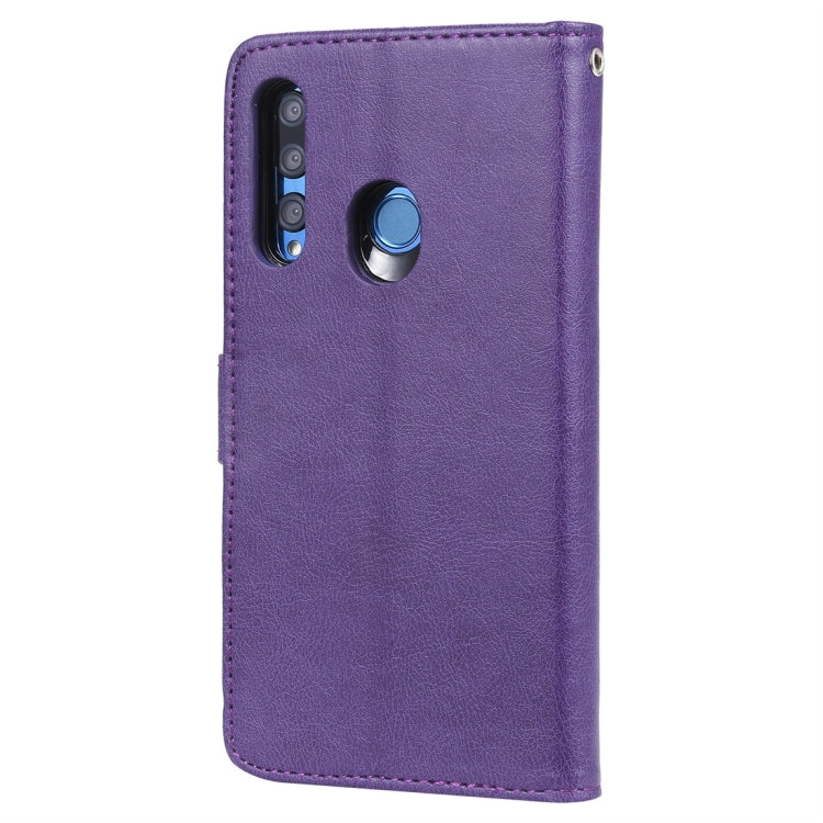 For Huawei Honor 10i Solid Color Horizontal Flip Protective Case with Holder & Card Slots & Wallet & Photo Frame & Lanyard