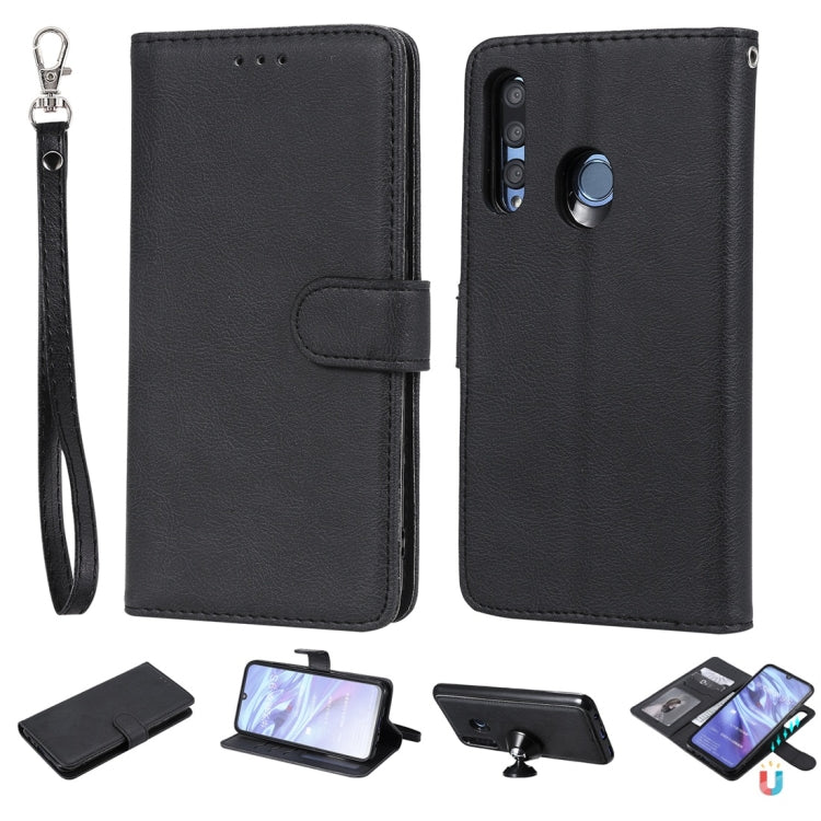 For Huawei Honor 10i Solid Color Horizontal Flip Protective Case with Holder & Card Slots & Wallet & Photo Frame & Lanyard