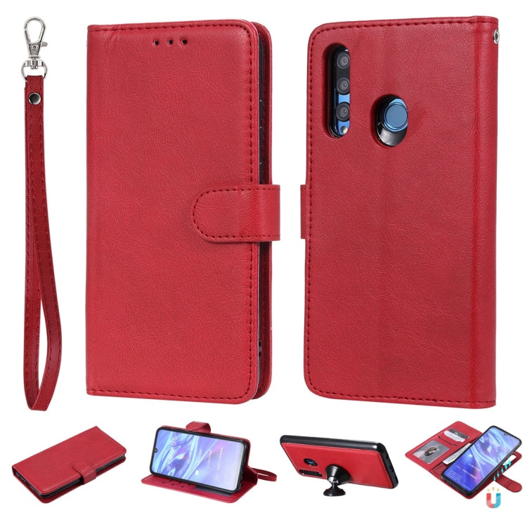 For Huawei Honor 10i Solid Color Horizontal Flip Protective Case with Holder & Card Slots & Wallet & Photo Frame & Lanyard