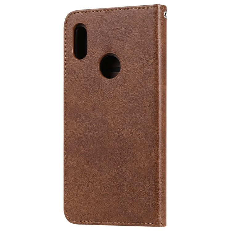 For Huawei Honor 8A / Y6 (2019) Solid Color Horizontal Flip Protective Case with Holder & Card Slots & Wallet & Photo Frame & Lanyard