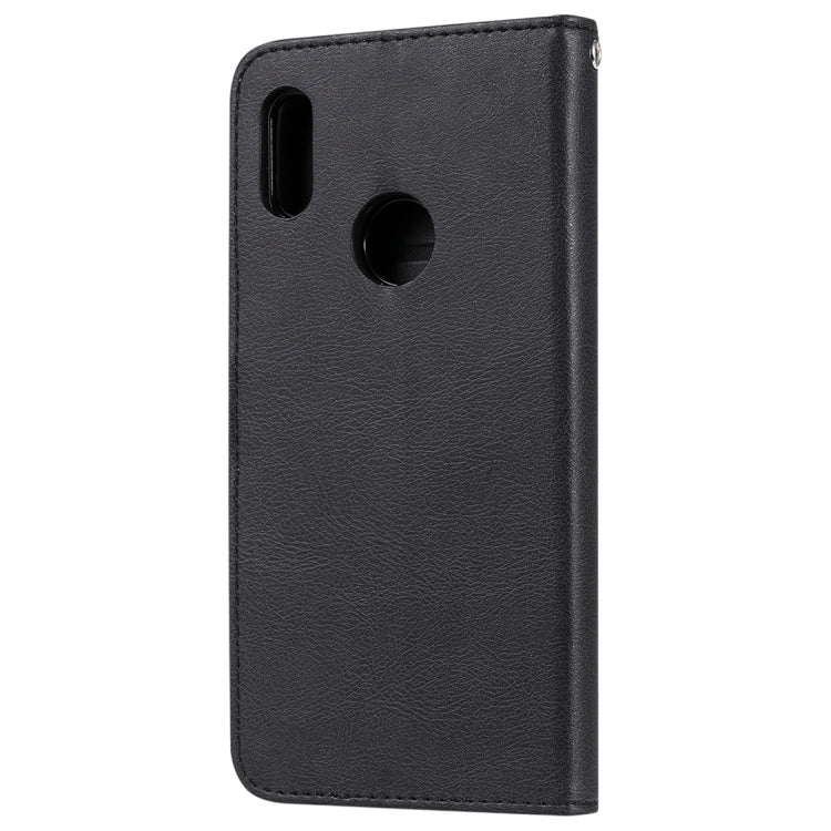 For Huawei Honor 8A / Y6 (2019) Solid Color Horizontal Flip Protective Case with Holder & Card Slots & Wallet & Photo Frame & Lanyard