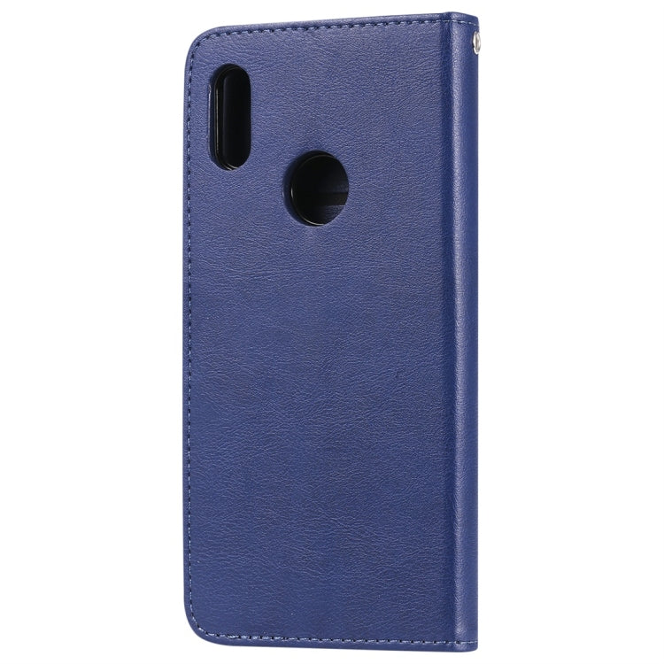 For Huawei Honor 8A / Y6 (2019) Solid Color Horizontal Flip Protective Case with Holder & Card Slots & Wallet & Photo Frame & Lanyard