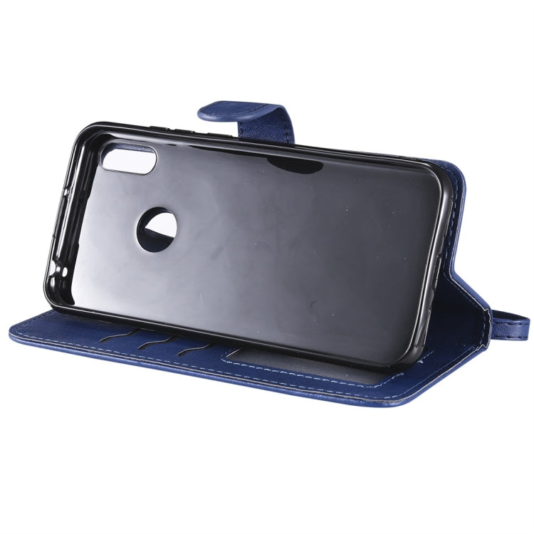 For Huawei Honor 8A / Y6 (2019) Solid Color Horizontal Flip Protective Case with Holder & Card Slots & Wallet & Photo Frame & Lanyard