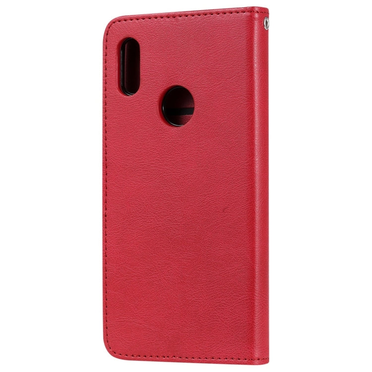 For Huawei Honor 8A / Y6 (2019) Solid Color Horizontal Flip Protective Case with Holder & Card Slots & Wallet & Photo Frame & Lanyard