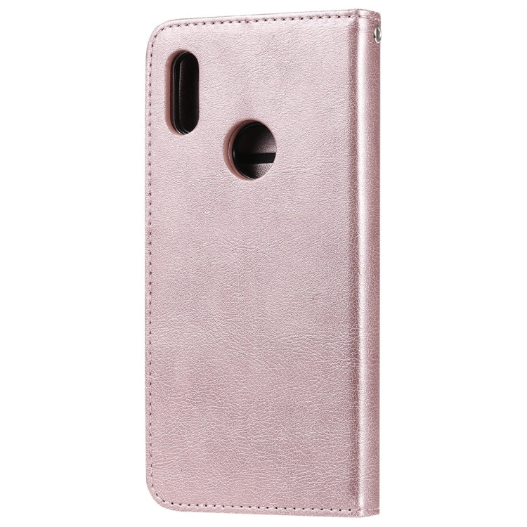 For Huawei Honor 8A / Y6 (2019) Solid Color Horizontal Flip Protective Case with Holder & Card Slots & Wallet & Photo Frame & Lanyard