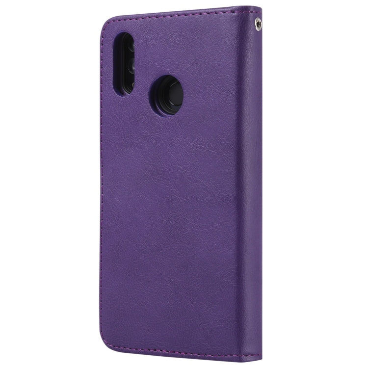 For Huawei Honor 10 Lite Solid Color Horizontal Flip Protective Case with Holder & Card Slots & Wallet & Photo Frame & Lanyard