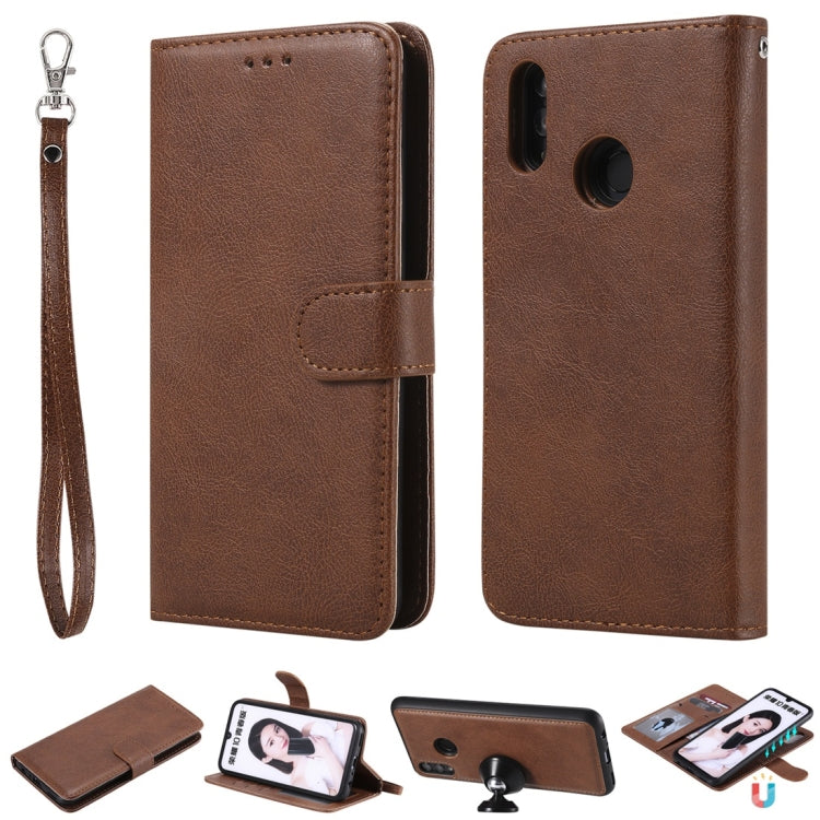 For Huawei Honor 10 Lite Solid Color Horizontal Flip Protective Case with Holder & Card Slots & Wallet & Photo Frame & Lanyard