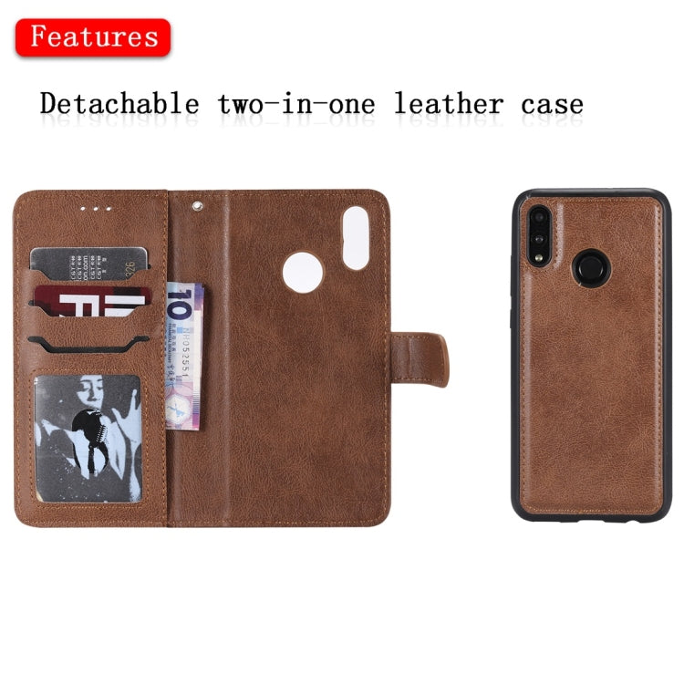 For Huawei Honor 10 Lite Solid Color Horizontal Flip Protective Case with Holder & Card Slots & Wallet & Photo Frame & Lanyard