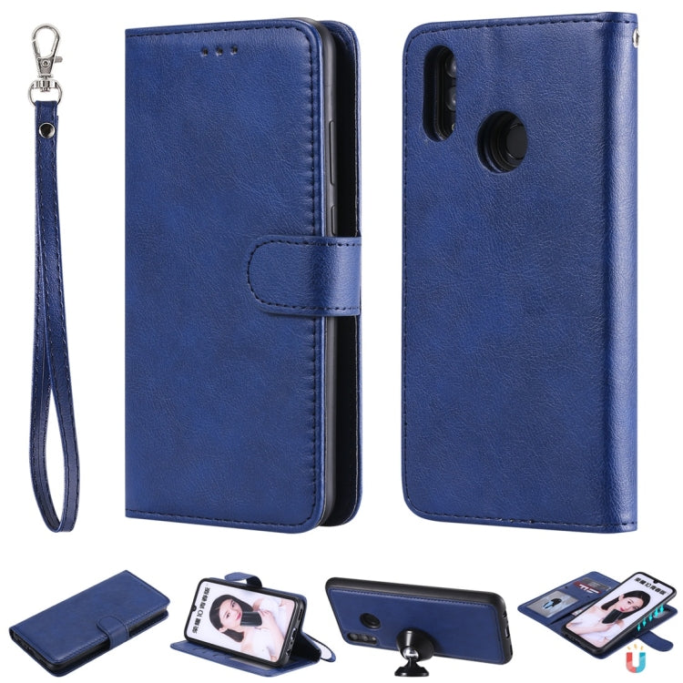 For Huawei Honor 10 Lite Solid Color Horizontal Flip Protective Case with Holder & Card Slots & Wallet & Photo Frame & Lanyard