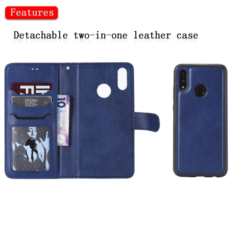 For Huawei Honor 10 Lite Solid Color Horizontal Flip Protective Case with Holder & Card Slots & Wallet & Photo Frame & Lanyard
