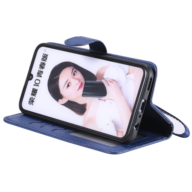 For Huawei Honor 10 Lite Solid Color Horizontal Flip Protective Case with Holder & Card Slots & Wallet & Photo Frame & Lanyard