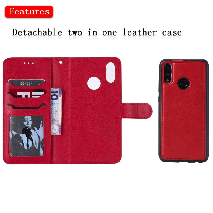 For Huawei Honor 10 Lite Solid Color Horizontal Flip Protective Case with Holder & Card Slots & Wallet & Photo Frame & Lanyard
